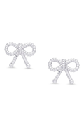 Bow Twist Stud Earrings in Sterling Silver by Lily Nily