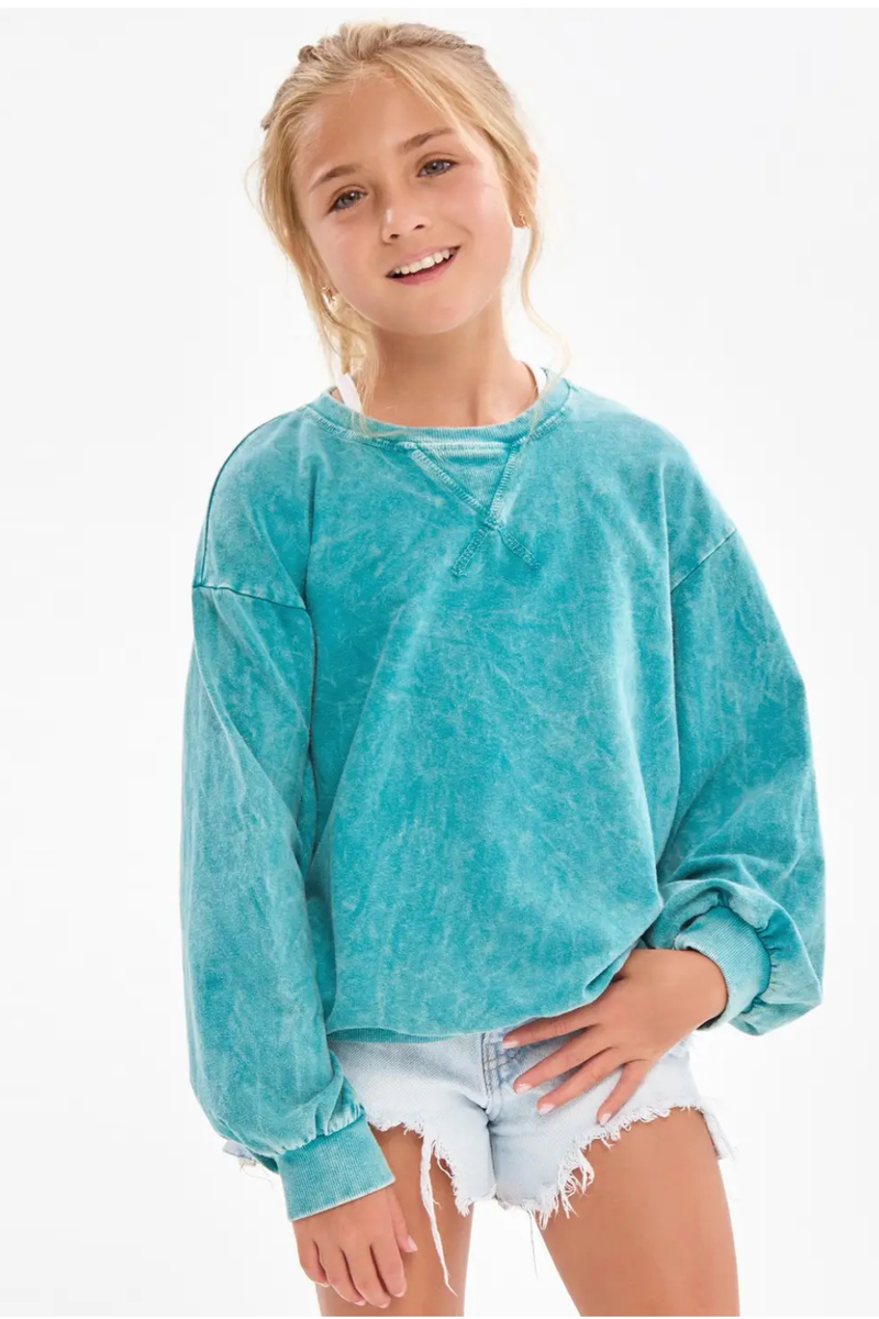 Girls Mineral Washed Sweatshirt