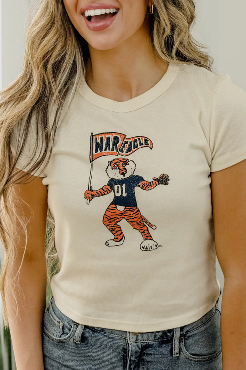 Auburn Tigers Mascot Flag Cropped Tee