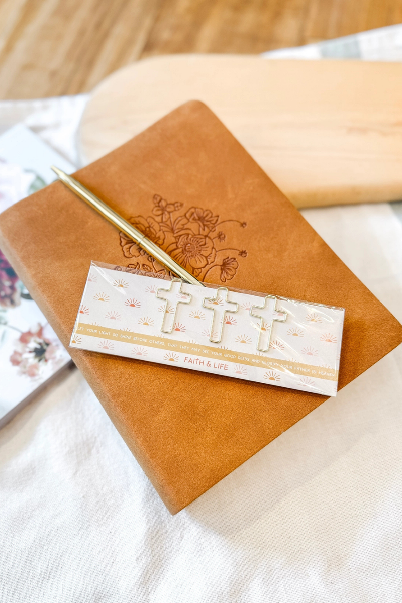 Let Your Light Shine Cross Paperclip and Bookmark Set