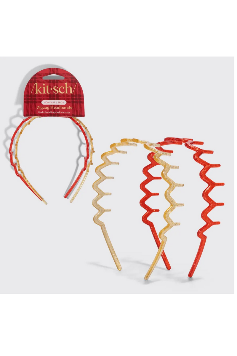 Recycled Plastic Zigzag Headbands 2pc Set by Kitsch