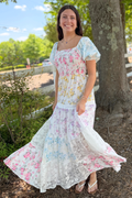 Emery Floral Patchwork Puff Sleeve Maxi Dress