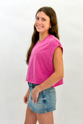 Crew Neck Boxy Sleeveless Top
