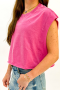 Crew Neck Boxy Sleeveless Top