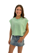 Crew Neck Boxy Sleeveless Top