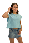 Crew Neck Boxy Sleeveless Top