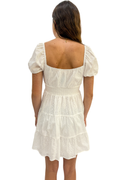 Emmy Eyelet Puff Sleeve Tiered Dress