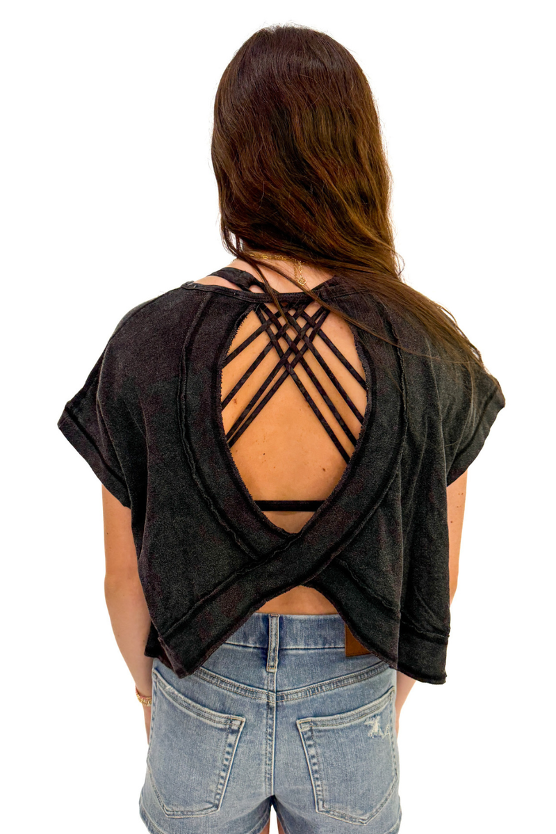 Amy Acid Wash Open Back Top