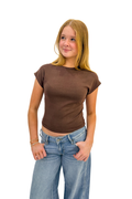 Luna Fitted Cropped Cap Sleeve Top