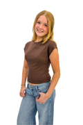 Luna Fitted Cropped Cap Sleeve Top