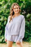 Katie J NYC Juniors Tristan Sweatshirt in Lavender