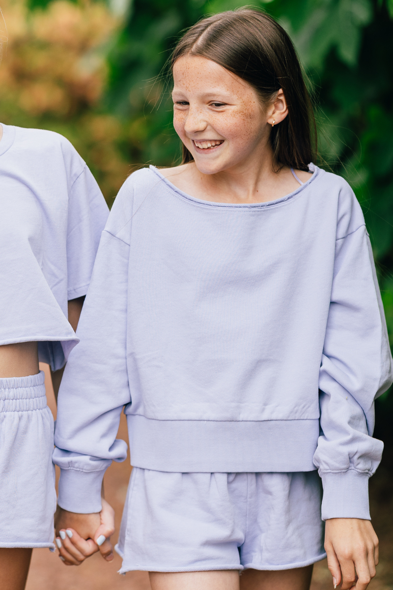 Katie J NYC Girls Tristan Sweatshirt in Lavender
