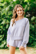 Katie J NYC Juniors Tristan Sweatshirt in Lavender