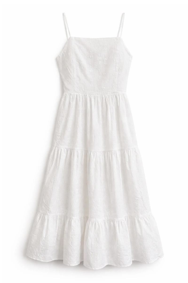 Katie J NYC Girls Alessandra Maxi Dress in White Eyelet