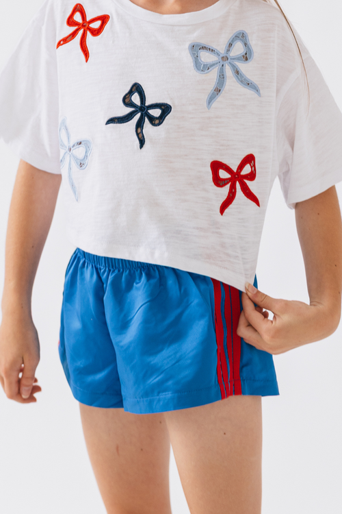 Katie J NYC Girls Jordyn Shorts in Red/Blue