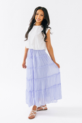 Bubble Hem Cotton Eyelet Sleeveless Top