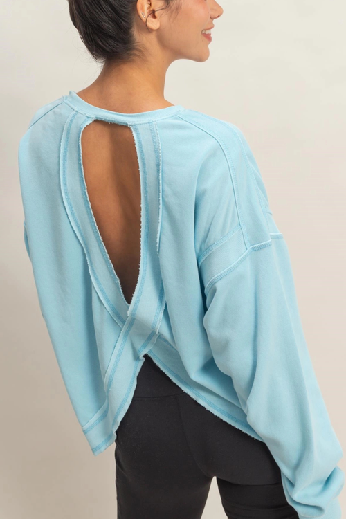 Kate Oversized Cross Detail Open Back Sweatshirt
