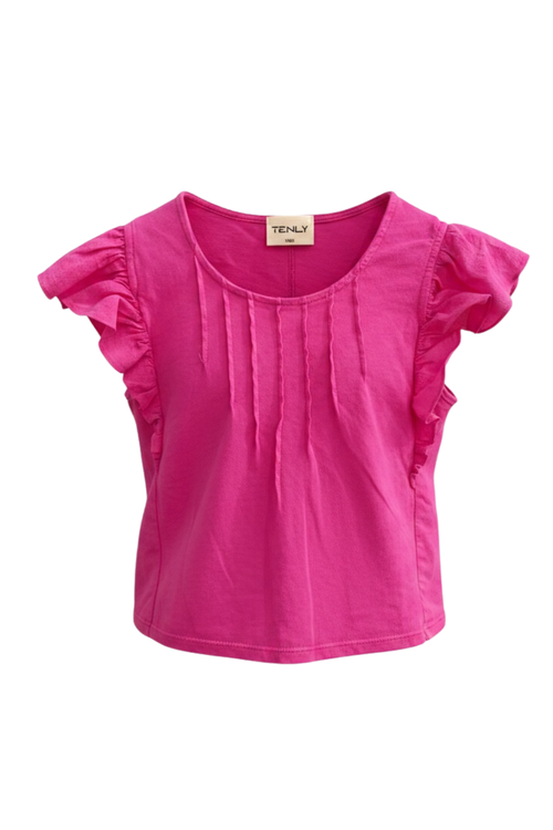 Cotton Jersey Flutter Sleeve Tee by TENLY