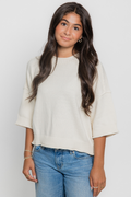 Maria Exposed Seam Drop Shoulder Sweater