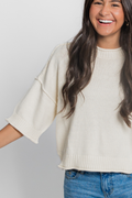 Maria Exposed Seam Drop Shoulder Sweater