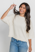 Maria Exposed Seam Drop Shoulder Sweater