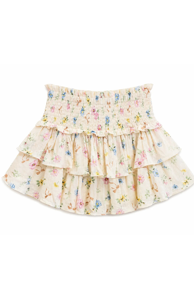 Katie J NYC Girls Bianca Skirt in Cream Tossed Floral