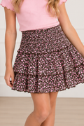 Katie J NYC Juniors Bianca Skirt in Espresso Floral