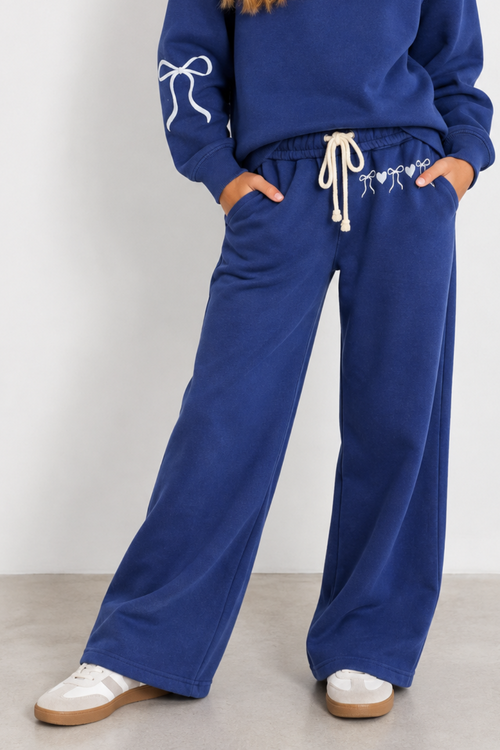 Puff Print Bow Wide Leg by Vintage Havana