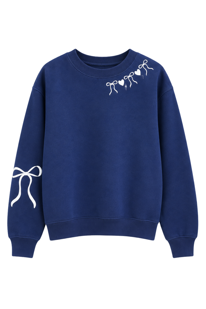 Puff Print Bow Crewneck by Vintage Havana