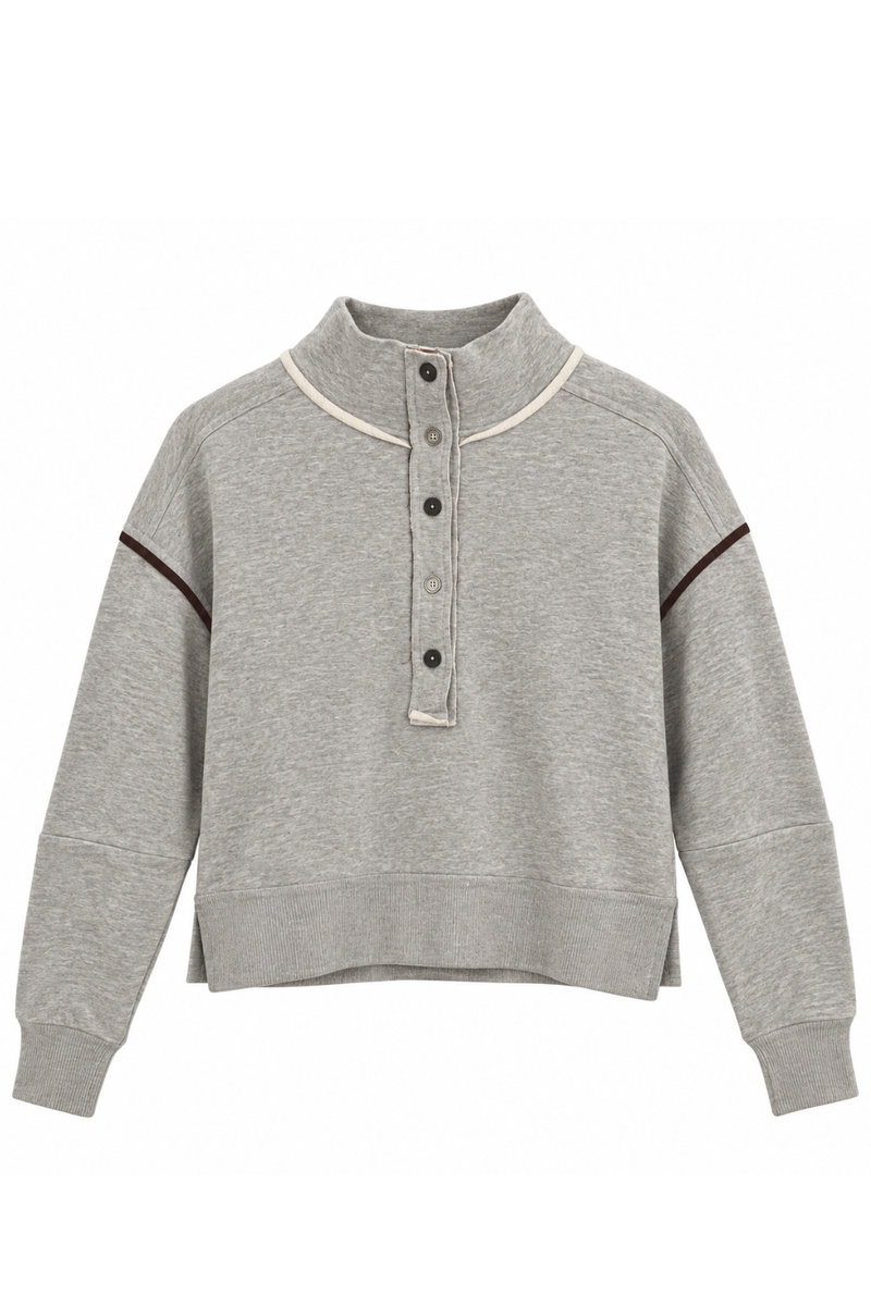Heather Grey French Terry Henley by Vintage Havana