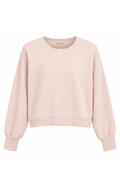 Heather Pale Pink Heavy Hacci Henly Top by Vintage Havana
