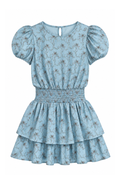 Floral Print Jewel-Neck Dress by TENLY
