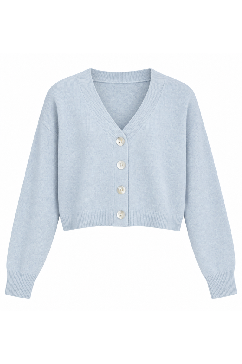 V Neck Button Down Cardigan by TENLY
