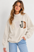 WWJD Embroidered Mock-Neck Sweatshirt