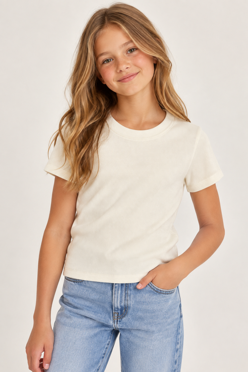 Avery Ribbed Short Sleeve Tee by Avery & Alexander