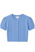 Button Down Pointelle Sweater Top