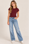 Katie J NYC Girls Marina Tee in Burgundy