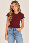 Katie J NYC Girls Marina Tee in Burgundy