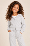 Ribbed Cotton Zip Hoodie by Suzette