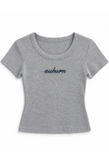 Auburn Embroidered Ribbed Tee