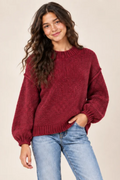 Maroon Mock Neck Oversized Sweater by Vintage Havana