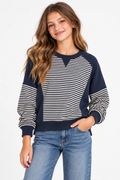 Nora Stripe Colorblock Pullover