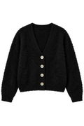 Eyelash V-Neck Button Down Cardi by TENLY