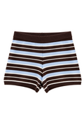 Stripe Ribbed Waist Knit Shorts