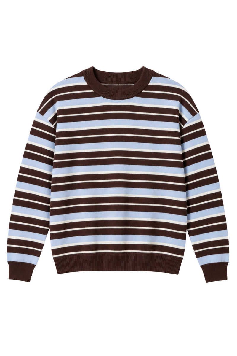 Stripe Boxy Long Sleeve Knit Top