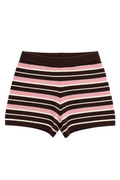 Stripe Ribbed Waist Knit Shorts