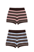 Stripe Ribbed Waist Knit Shorts