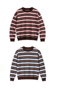 Stripe Boxy Long Sleeve Knit Top