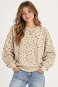 Ditsy Floral Boxy Crew Neck Sweatshirt