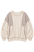 Carly Stripe Print Patchwork Sweatshirt